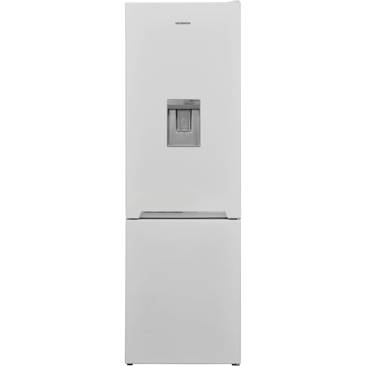Хладилник с фризер Heinner HC-V270WDF+, 268 л, Бързо замразяване, Диспенсър за вода, Клас F, H 170 см, Бял