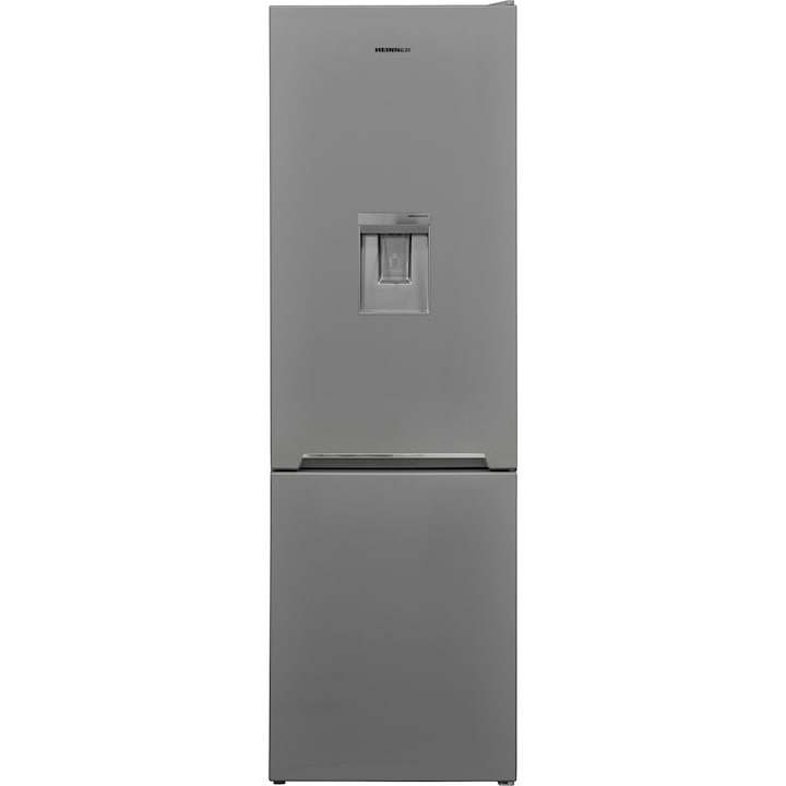 Heinner HC-V270SWDF+ Kombinált hűtőszekrény, 268l, M:170 cm, Szuper fagyasztás, Vízadagoló, F energiaosztály, Ezüst