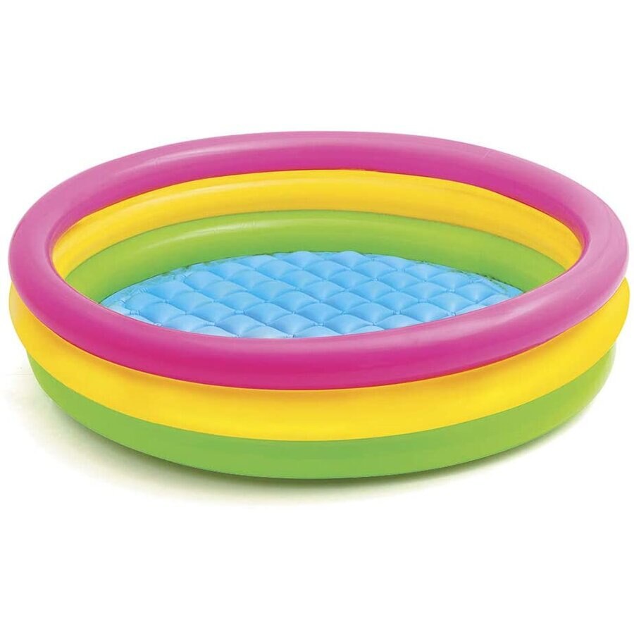 Piscina gonflabila copii din vinil cu 3 inele gonflabile - INTEX Sunset Glow - 114 x 25 cm - ITX-06
