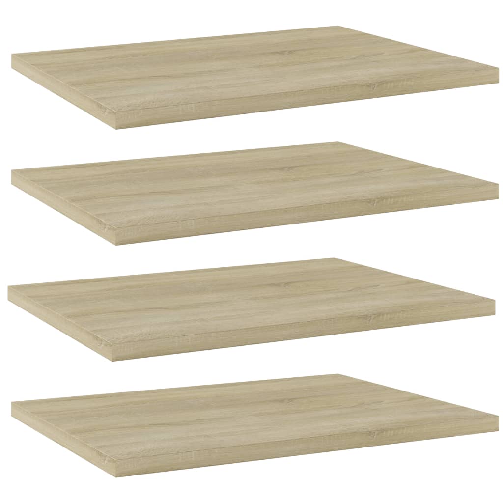 Set de 4 rafturi de biblioteca vidaXL, PAL, 40 x 30 x 1.5 cm, Maro stejar