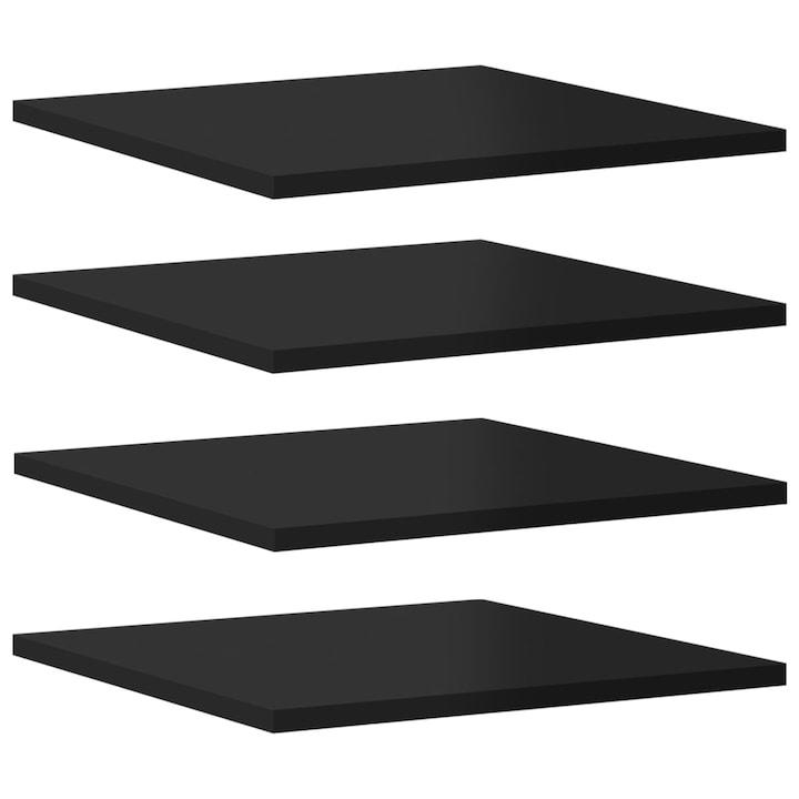 vidaXL 8 db magasfényű fekete forgácslap könyvespolc 40 x 40 x 1,5 cm, 14 kg