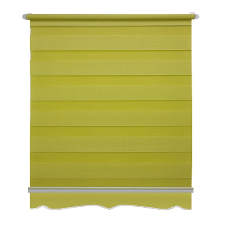 Jaluzea tip Rulou textil MAXI cu Terminatie Decorativa,Deko Design,Rolete Zebra Day & Night Luxury High Quality, 170x160cm,ZW23,culoare verde deschis,accesorii albe