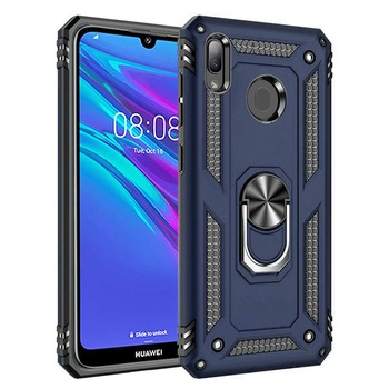 Husa antisoc Hybrid ARMOR cu inel , compatibila cu Huawei Y6 2019 / Y6s , Albastru Husa antisoc Hybrid ARMOR cu inel , compatibila cu Huawei Y6 2019 / Y6s , Albastru