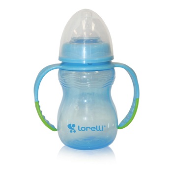 Biberon cu toarte PP, Lorelli, 0 luni+, 250 ml, Blue Biberon cu toarte PP, Lorelli, 0 luni+, 250 ml, Blue