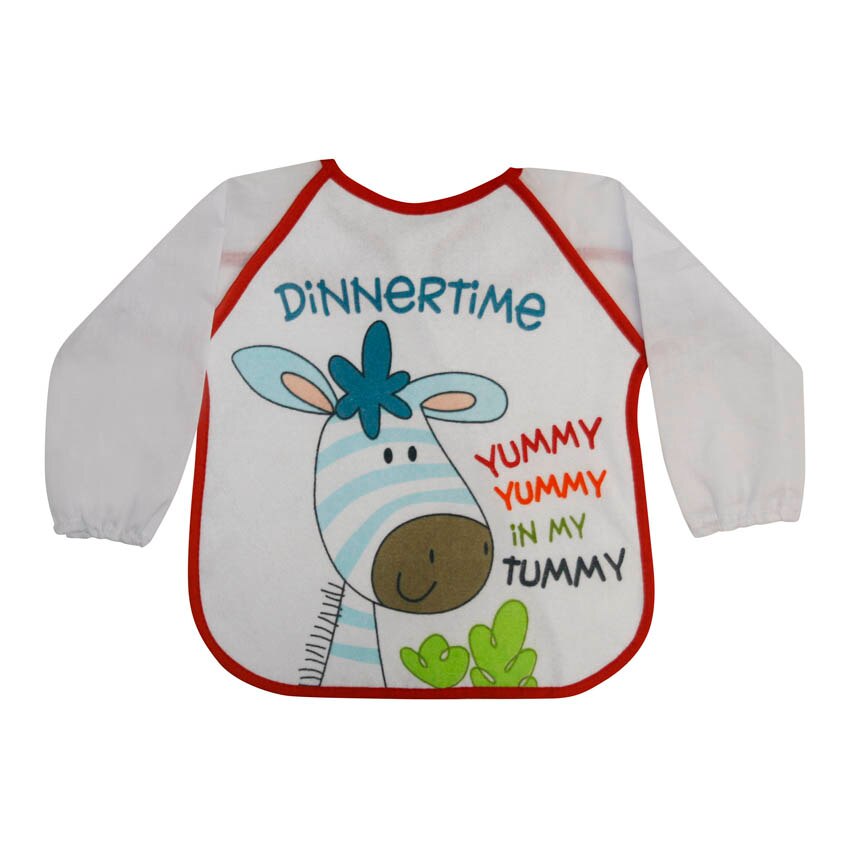 Baveta cu maneci si imprimeu, material frotir, Lorelli, White Zebra