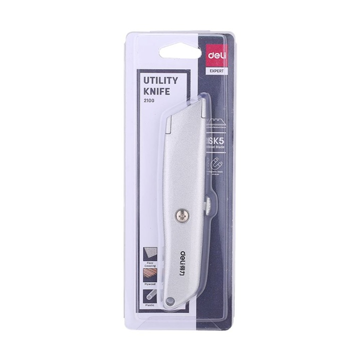 Cutter Utilitar Deli din Aluminiu, Lama Magnetica