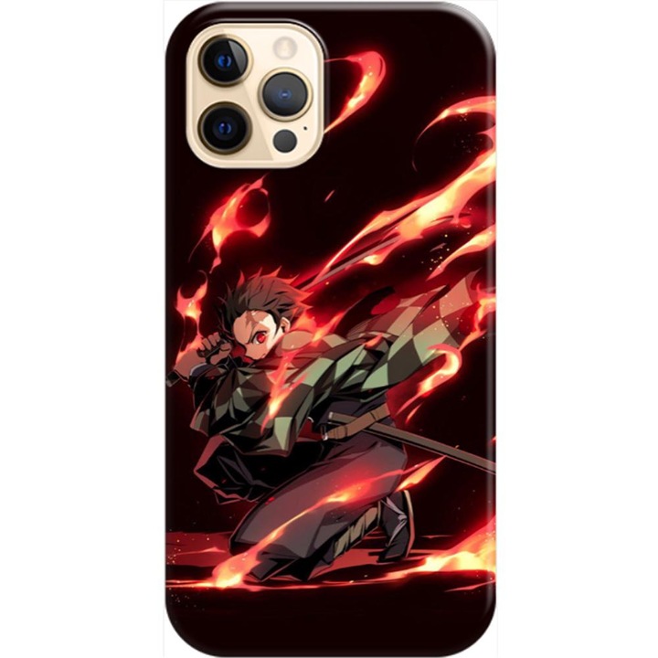 Husa silicon compatibila cu Apple iPhone 12, iPhone 12 Pro model Demon Slayer , Silicon, TPU Viceversa