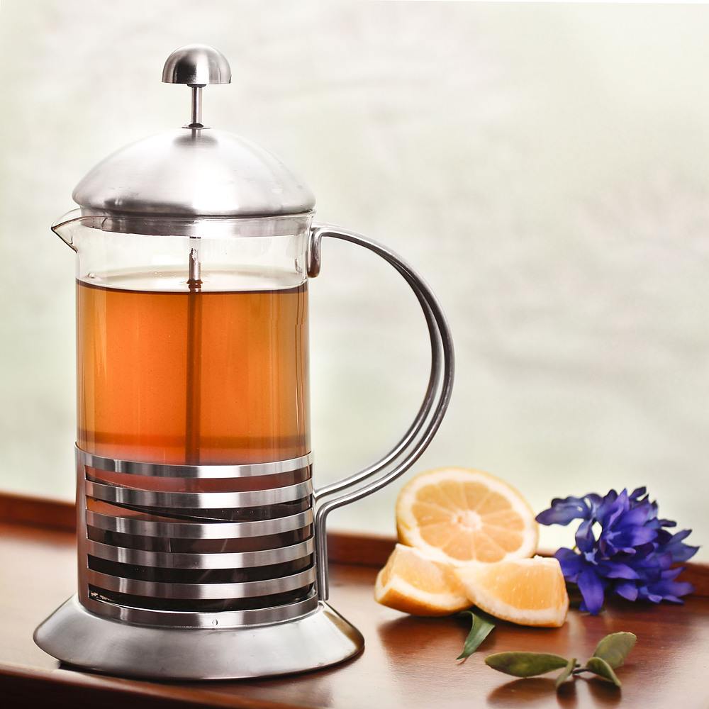 Presa franceza Tadar, Arabica, Sticla, Transparent/Argintiu, 0.8 l