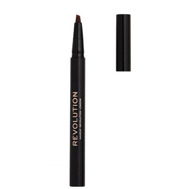 Creion pentru sprancene Makeup Revolution, Bushy Brow Dark Brown, 0.5 ml