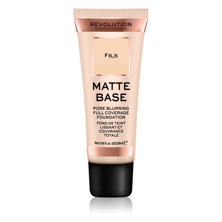Fond de ten Makeup Revolution, Matte Base F6.5, 28 ml