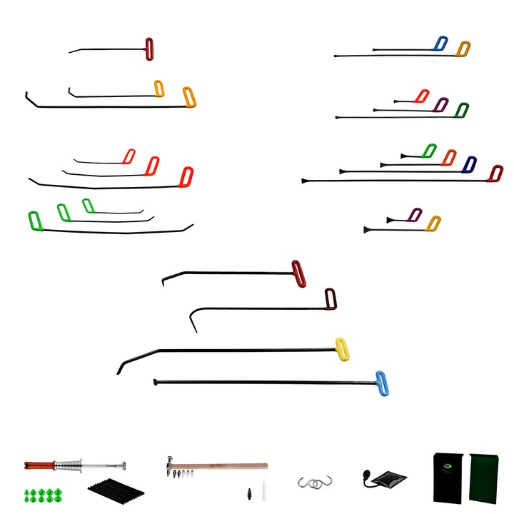 Комплект инструменти за изправяне на вдлъбнатини Dentcircletools, Бронзов про сет, Многоцветен, Пдр, 34 части