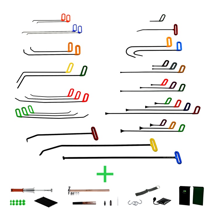 Комплект инструменти за изправяне на вдлъбнатини Dentcircletools, Сребърен про сет, Многоцветен, Пдр, 46 части