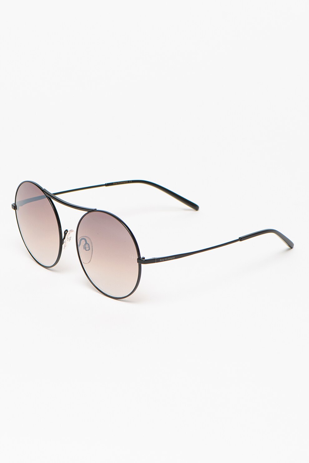 Ana Hickmann, Ochelari de soare rotunzi, Negru, 57-18-145 Standard