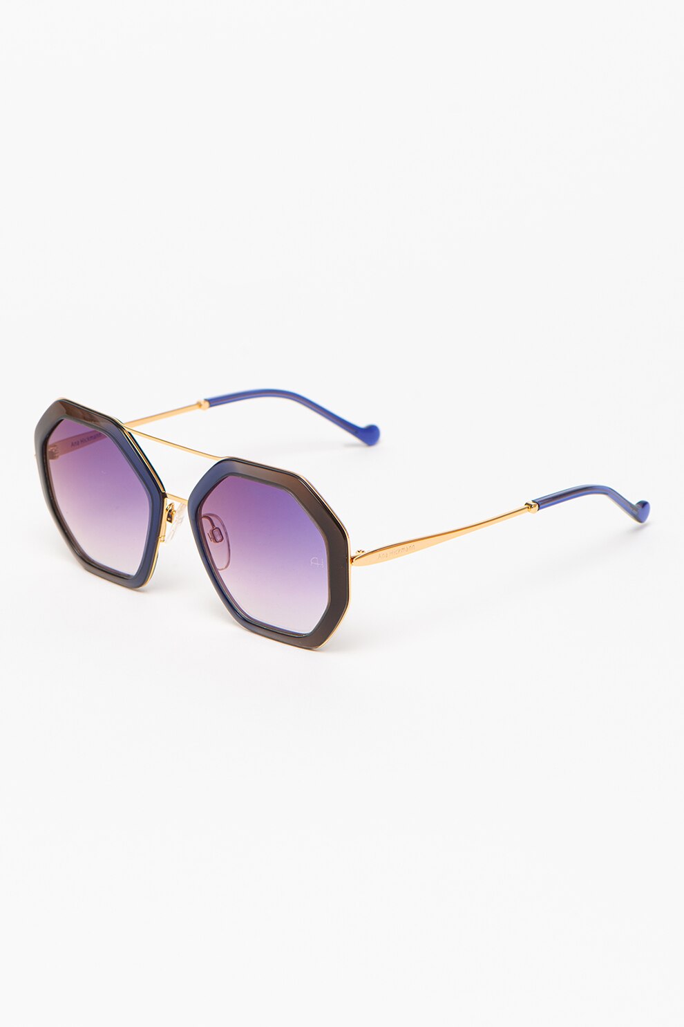 Ana Hickmann, Ochelari de soare hexagonali, Auriu/Violet ametist, 53-20-145 Standard