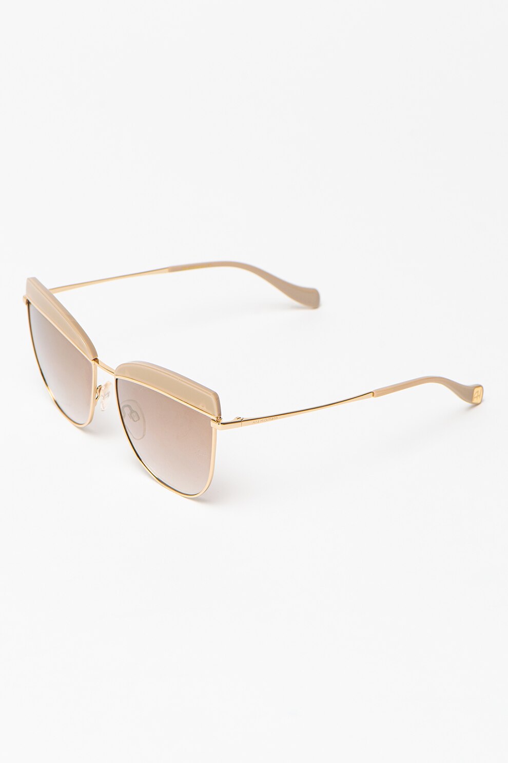 Ana Hickmann, Ochelari de soare supradimensionati cu lentile in degrade, Auriu deschis, 59-16-145 Standard