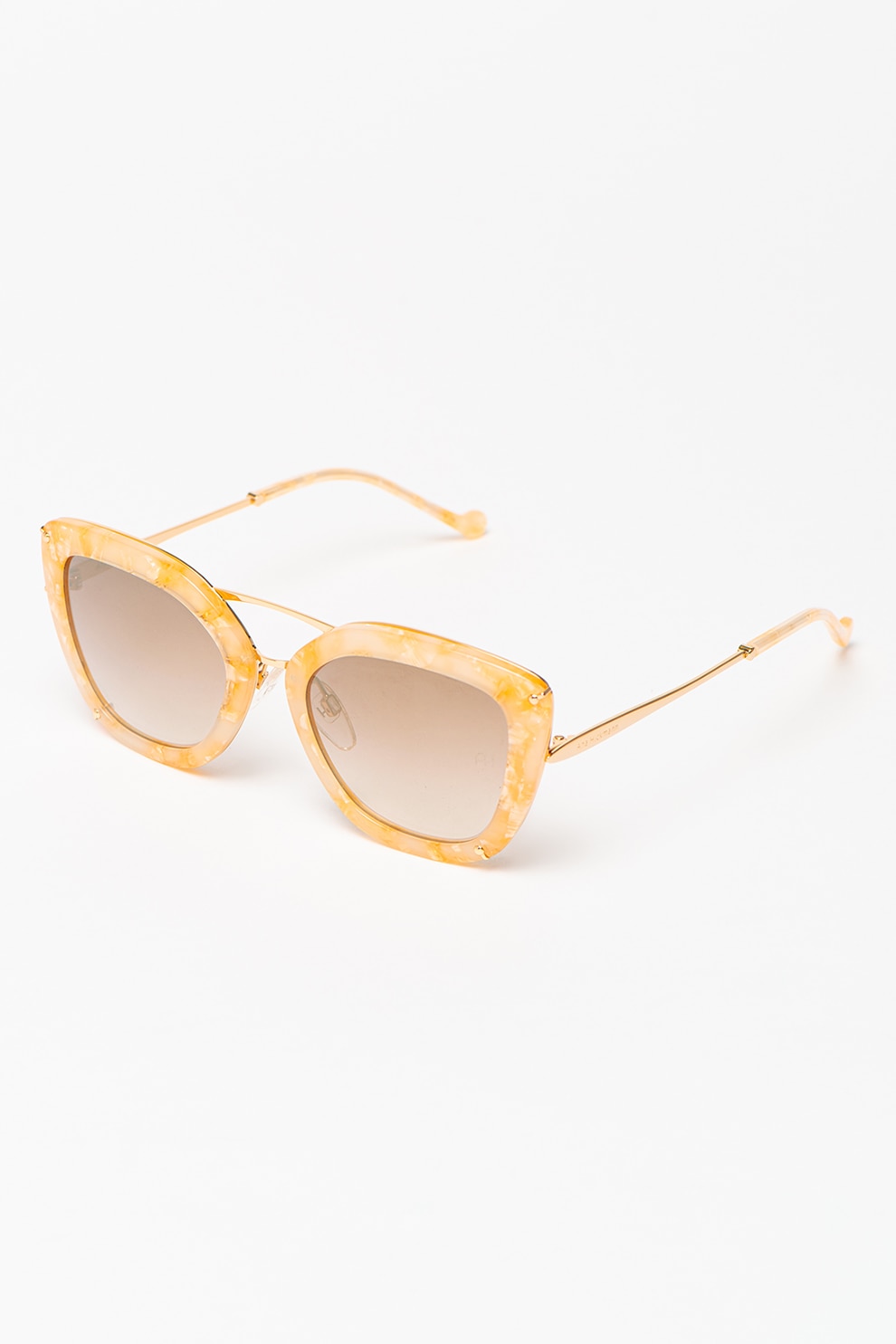 Ana Hickmann, Ochelari de soare cat-eye cu lentile in degrade, Oranj/auriu, 54-22-145 Standard