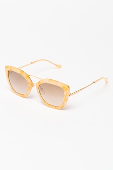 Ana Hickmann, Ochelari de soare cat-eye cu lentile in degrade, Oranj/auriu, 54-22-145 Standard Ana Hickmann, Ochelari de soare cat-eye cu lentile in degrade, Oranj/auriu, 54-22-145 Standard