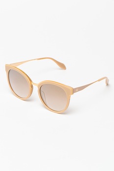 Ana Hickmann, Ochelari de soare rotunzi cu lentile in degrade, Bej/Auriu, 55-22-145 Standard Ana Hickmann, Ochelari de soare rotunzi cu lentile in degrade, Bej/Auriu, 55-22-145 Standard