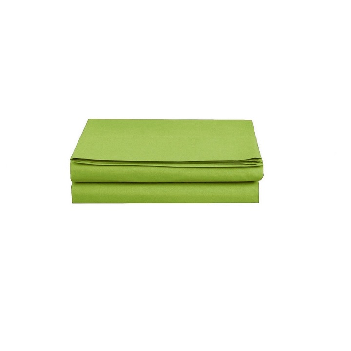 Cearsaf de pat cu elastic, Verde Mat, 200 X 190