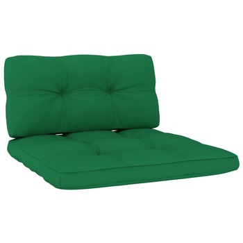 Set de 2 perne pentru canapea de gradina din paleti, vidaXL, Tesatura, 80 x 80 x 12 cm, Verde