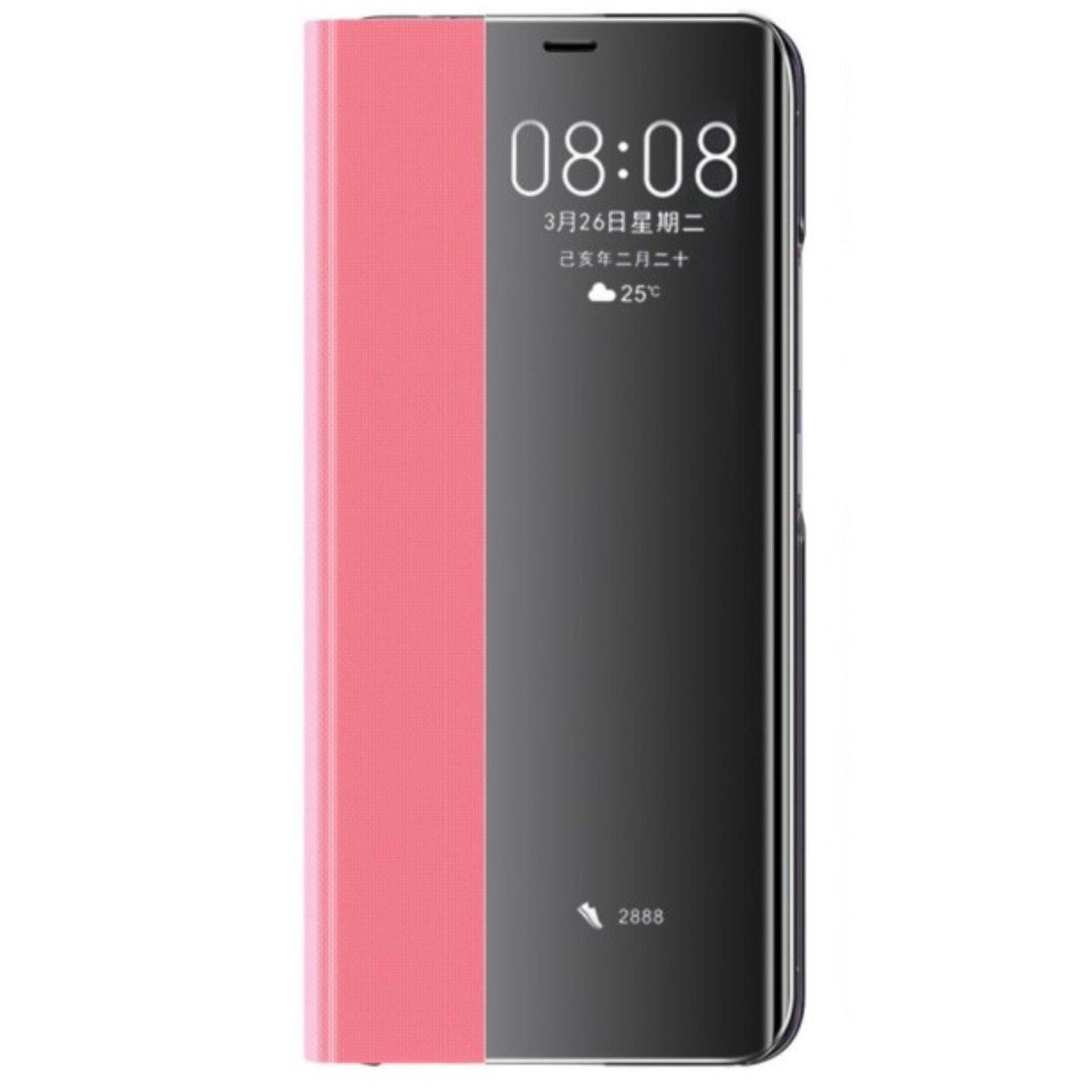 Husa de protectie flip cover Sleep Case pentru Huawei P30, Roz Negru, BBL2311