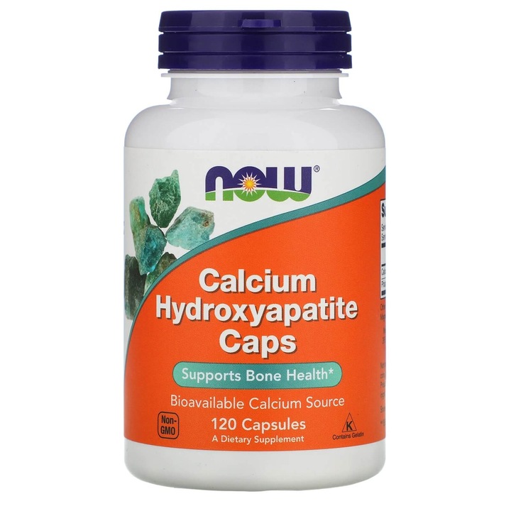 Now Foods Kálcium-hidroxiapatit, Támogatja a csontok egészségét, 120 kapszula