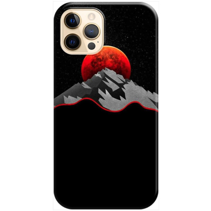 Husa silicon compatibila cu Apple iPhone 12, iPhone 12 Pro model Red Moon, Silicon, TPU Viceversa