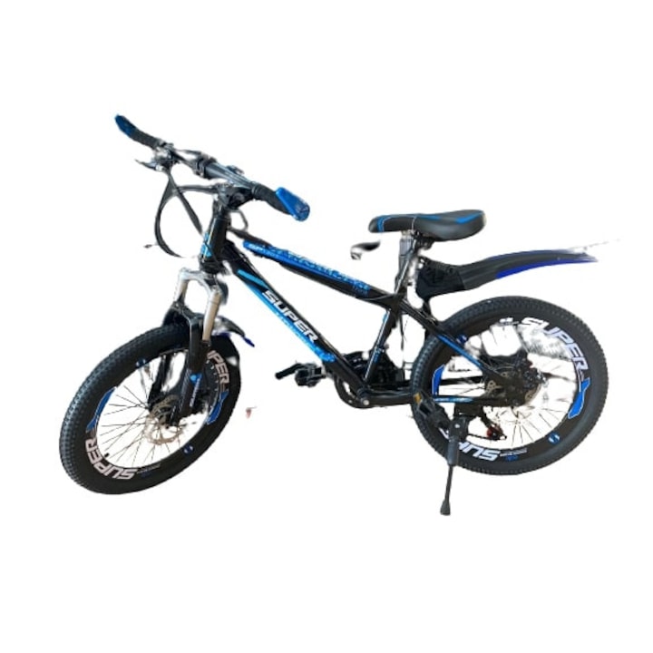 Bicicleta Go Kart 20 inch Super Bike,pentru copii 7-10 frana disc ,21 culoare albastra - eMAG.ro