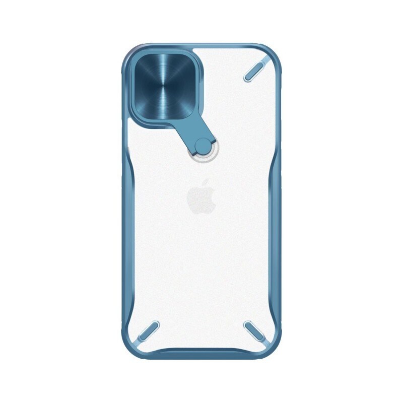 Husa Premium Nillkin Cyclops Compatibila Cu iPhone 12 / 12 Pro, Protectie La Camera Si Kickstand, Albastru