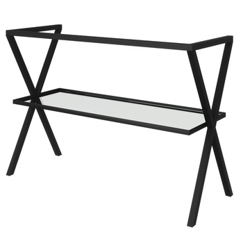 Suport metalic pentru blaturile KRING cu polita de sticla, negru mat, 100x70x46 cm Suport metalic pentru blaturile KRING cu polita de sticla, negru mat, 100x70x46 cm