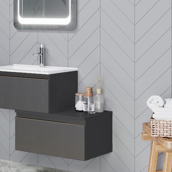 Sertar suspendat Kring Albatros, texturat, gri antracit, 60.2x31.6x46 cm Sertar suspendat Kring Albatros, texturat, gri antracit, 60.2x31.6x46 cm