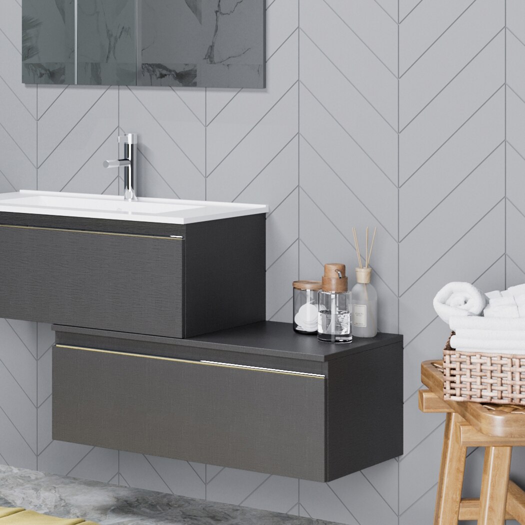 Sertar suspendat Kring Albatros, texturat, gri antracit, 80.2x31.6x46 cm