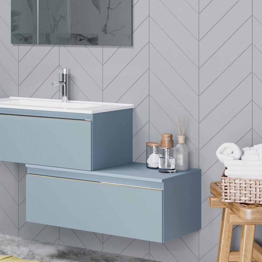 Sertar suspendat Kring Albatros, albastru deschis mat, 80.2x31.6x46 cm