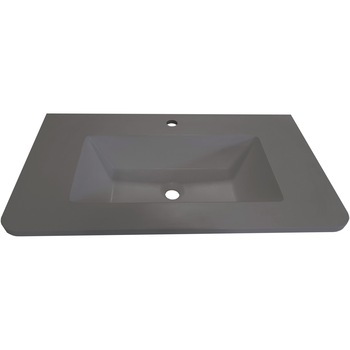 Lavoar (chiuveta baie) Kring Idris, din compozit gri mat, 101x15x47 cm Lavoar (chiuveta baie) Kring Idris, din compozit gri mat, 101x15x47 cm