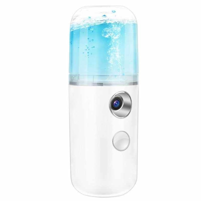 Umidificator cu ultrasunete, Mini Nano, pentru hidratare faciala, USB, Alb