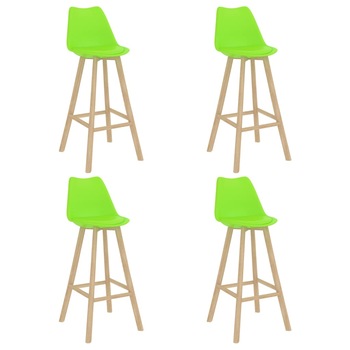 Set scaune de bar, 4 buc, verde, PP si lemn masiv de fag 3068523 48 x 53.5 x 105 cm Set scaune de bar, 4 buc, verde, PP si lemn masiv de fag 3068523 48 x 53.5 x 105 cm