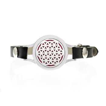 Bratara cu aromoterapie Neo WJ043, Sphere Red, eco-friendly, aliaj de zinc si piele ecologica Bratara cu aromoterapie Neo WJ043, Sphere Red, eco-friendly, aliaj de zinc si piele ecologica
