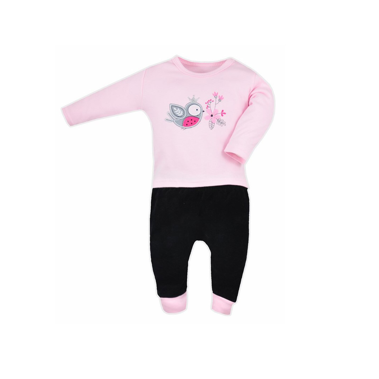 Compleu 2 piese bluza si pantaloni pentru fete Koala Love Birds 06-113, Roz 55656
