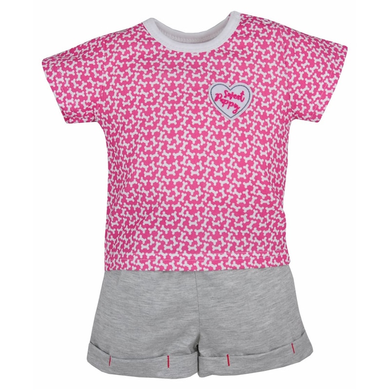 Compleu 2 piese de vara pentru fete Koala Cool Dog 05-221R, Roz 11176