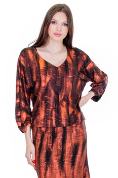 Bluza, Liza Panait, R2440, jerse, negru/aramiu Bluza, Liza Panait, R2440, jerse, negru/aramiu