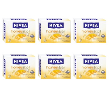 Set 6 x Sapun Solid Nivea Honey & Oil, 100 g Set 6 x Sapun Solid Nivea Honey & Oil, 100 g