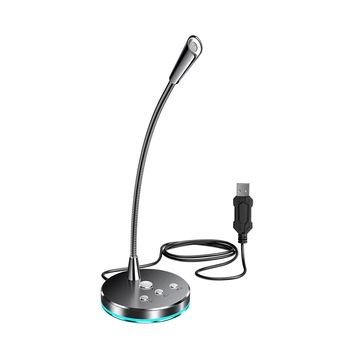 Microfon de birou 360 grade , multimedia , cu brat flexibil , conectare USB , negru Microfon de birou 360 grade , multimedia , cu brat flexibil , conectare USB , negru