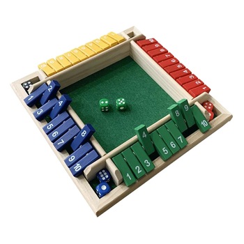 Joc Shut the box din lemn, 2-4 jucatori, multicolor Joc Shut the box din lemn, 2-4 jucatori, multicolor