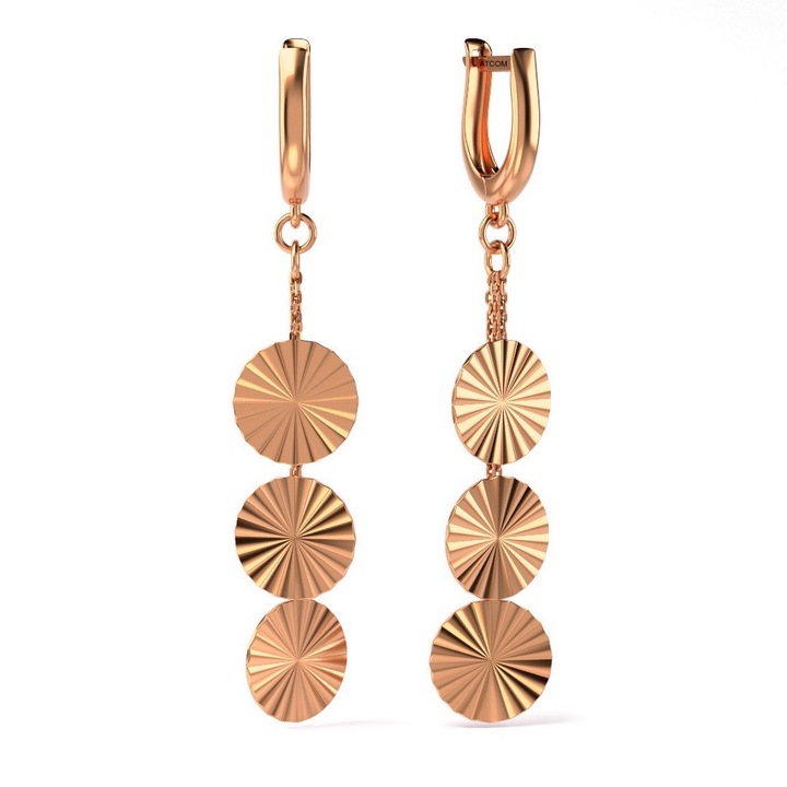 Обеци от розово злато модел 33