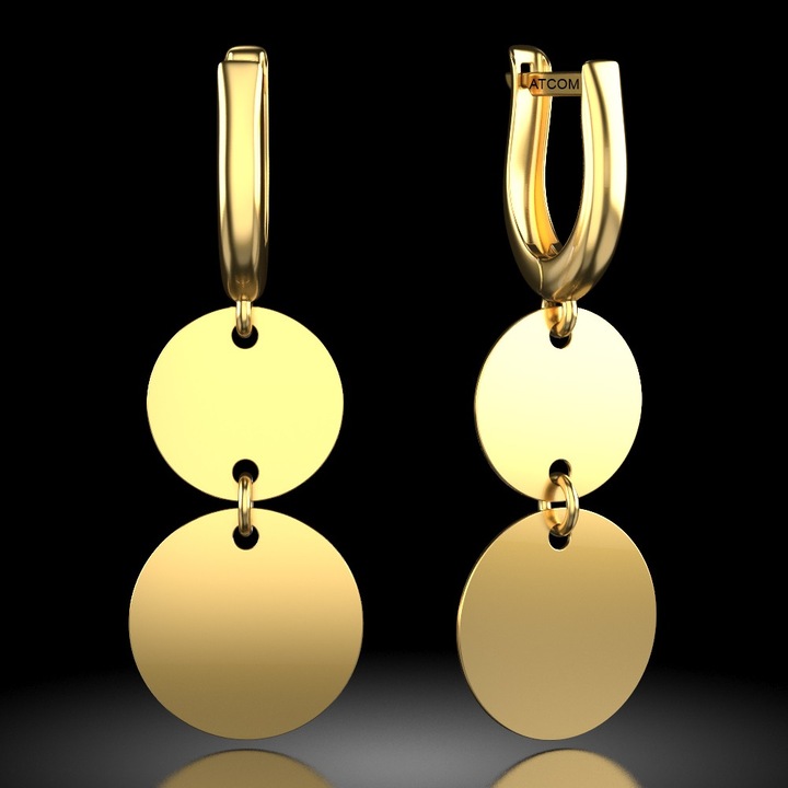 Cercei din aur galben model 31