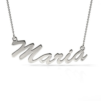 Lantisor cu pandantiv din aur alb model Maria Lantisor cu pandantiv din aur alb model Maria