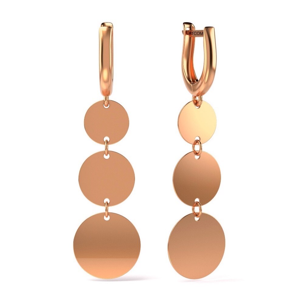 Cercei din aur roz model 45