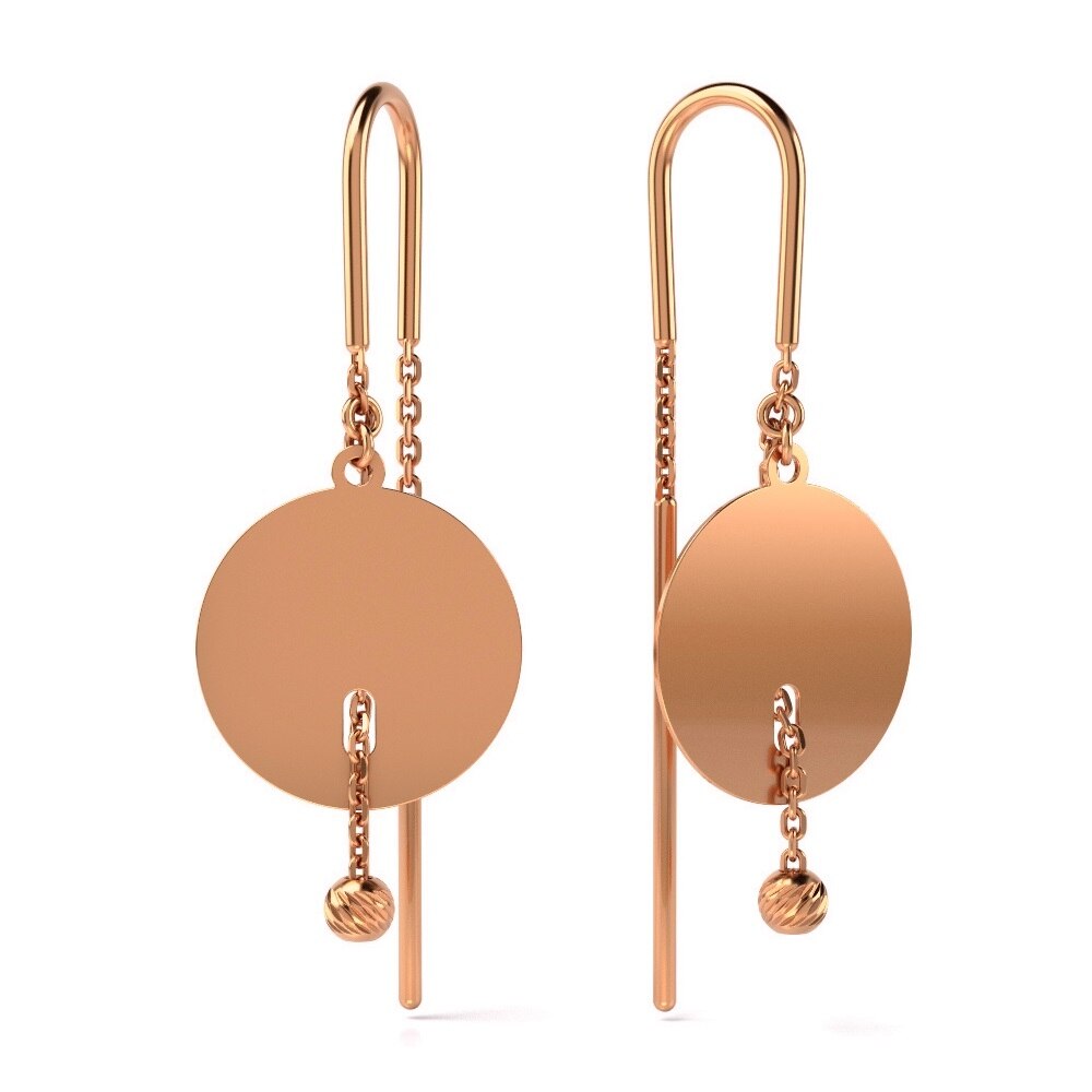 Cercei din aur roz model 32