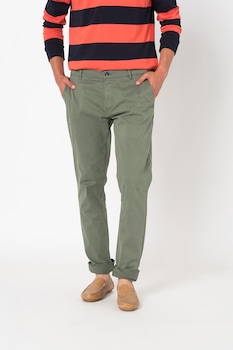 New Zealand Auckland, Pantaloni chino cu talie medie Napier, Verde feriga