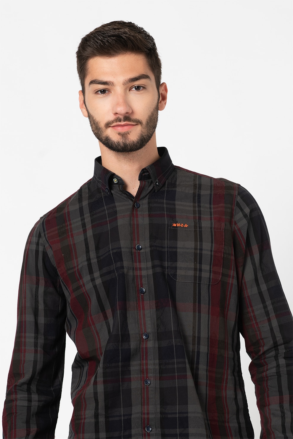 New Zealand Auckland, Camasa in carouri Matamata, Verde/Rosu/Bleumarin, S